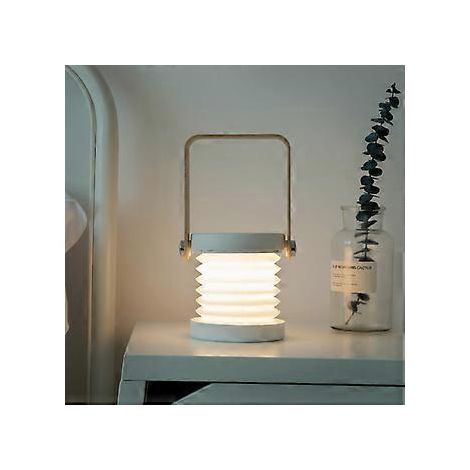 Faltbare Nachttischlampe, USB-wiederaufladbare LED-Laternenlampe (GRAU)