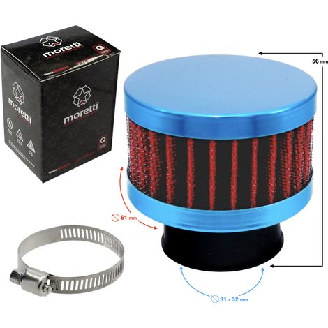 Filtre à air conique bleu, diamètre 31 mm (1/2)