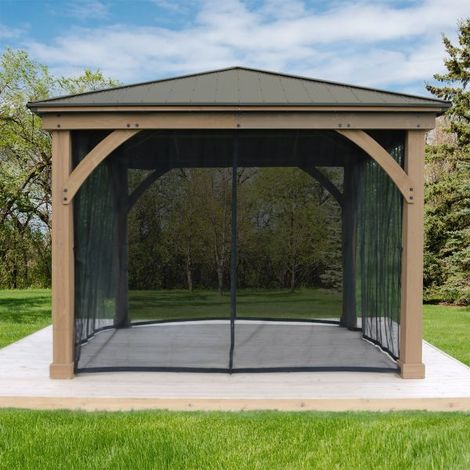 Westmann Moskitonetz für Holzpavillon Devon 12x12, schwarz (1/5)