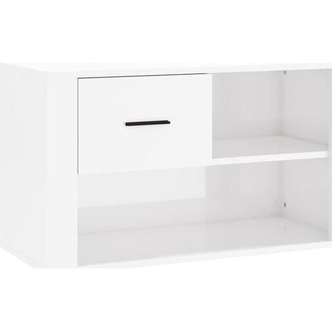 Shoe Cabinet High Gloss White 80x35x45 cm Engineered Wood vidaXL