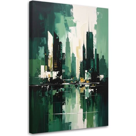 Quadro su tela, Grattacieli Architettura urbana verde, 70x100 (1/5)