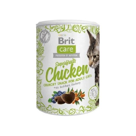 Brit Care Superfruits Golosina para gatos adultos con sabor a pollo y espino amarillo 100 g