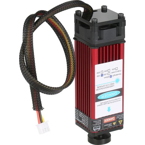 Module laser 5,5 W, tête de gravure 450 nm, focale réglable, haute précision, gravure sur plastique, cuir, bois et acrylique pour machines de gravure laser, routeurs et machines de découpe CNC. (1/2)