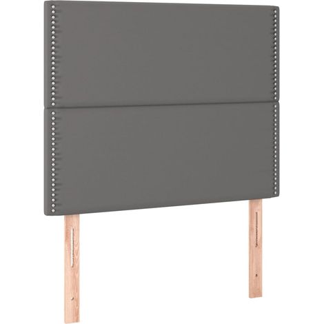 Maison Exclusive - Cabecero de cama gris 100x5x118/128 cm piel si