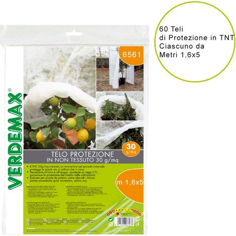 60 teli di protezione per piante da esterno oleandri limoni piante aromatiche in tnt 30 gr/mq ciascuno metri 1,6x5