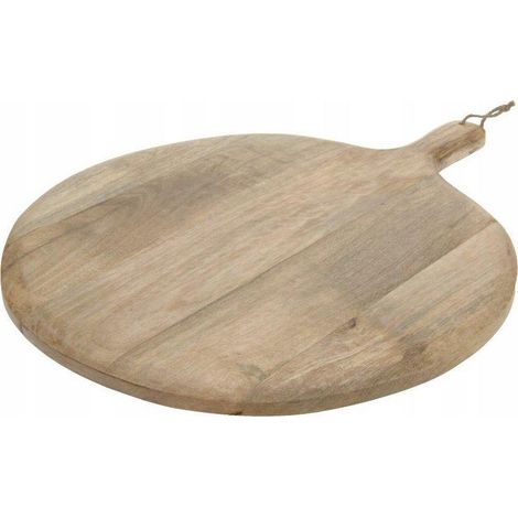 Boltze Bandeja de servicio de madera de mango marrón 59x54 cm
