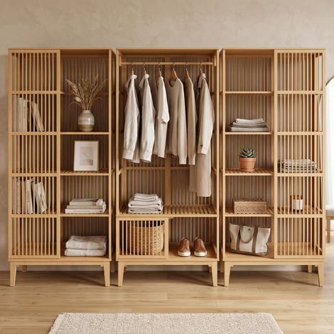 Garderobenset aus 2 x Standregal Trundholm + 1 x Kleiderständer Vemb [en.casa] (1/5)