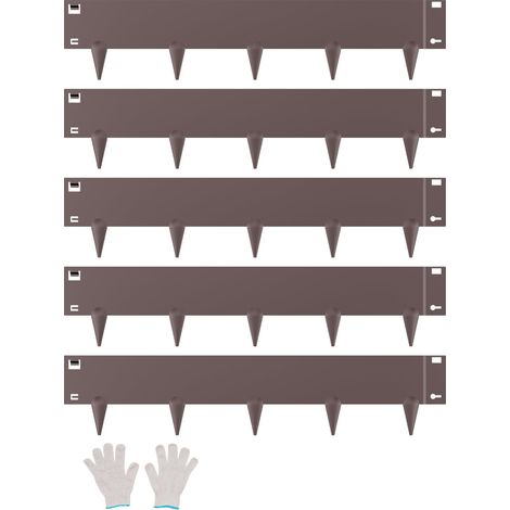 VEVOR Bordatura in Acciaio Metallo Antiruggine per Giardino, Bordatura Pieghevole per Prato Resistente, Facile da Installare, Divisorio Aiuole Cortile, Marrone 5 Pezzi 990 x 207 x 1,5 mm (1/5)