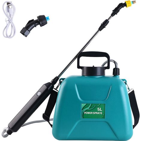 5L Rechargeable Shoulder Sprinkler Portable Electric Sprayer Agricultural Tools Watering Can Atomizing Watering Bottle Water Sprayer Garden Plant Sprayer, Green (1/5)