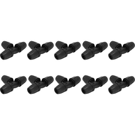 Lot de 10 raccords en T barbelés 8/11 avec verrouillage pour tuyau d'arrosage goutte à goutte (1/5)