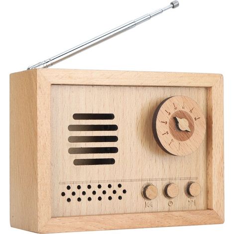 Spieluhr aus Buchenholz in Form eines Radios, kreative Dekoration, Spielzeug, Kindergeburtstagsgeschenk, Bastelprojekt (1/5)