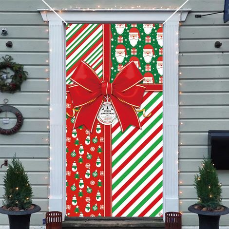 Bannière Porte Noël 90 x 180 cm, Couverture de Porte Joyeux Noel, Christmas Decorations Cadeau Noël pour Décoration Vacances Hiver Porte Entrée Maison (1/5)