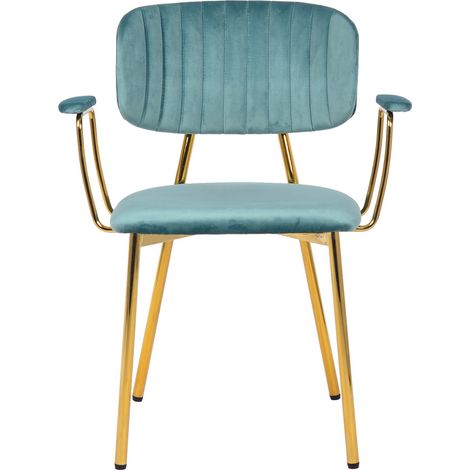 Set di 2 sedie Giselle 200 in velluto menta e oro (1/3)