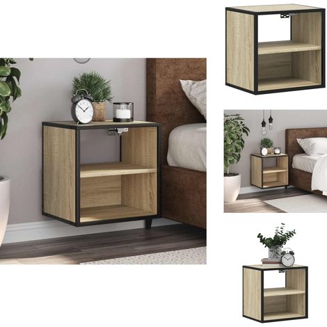 Table de chevet murale chêne sonoma 40x31x39,5 cm - Table De Chevet Murale - Tables De Chevet Murales - Armoire - Armoire De Chevet (1/5)