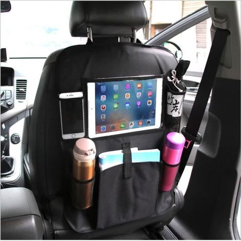 Organisateurs de Voiture (2 Pack), Siege Arriere Multi-Poches Rangement pour Voiture, Imperméable Transparent PVC iPad Holder