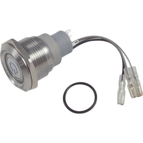 Bouton-poussoir, Momentané lumineux, LED Bleu, vert, rouge, Unipolaire à deux directions (1RT), 5 A @ 250 V c.a., ( Prix pour 1 )
