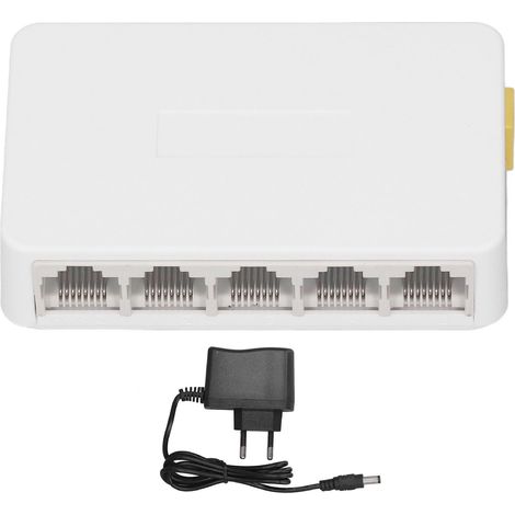 5-Port Gigabit-Netzwerk-Switch 10/100/1000 Mbit/s RJ45, Ethernet-Splitter, 100–240-V-Hub, EU-Stecker ZX-G1005S (1/5)