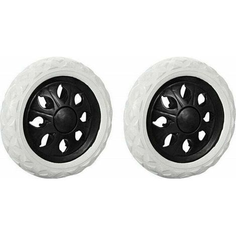 Lot de 2 Roulettes de Rechange pour Chariot de Courses - Noir (1/4)