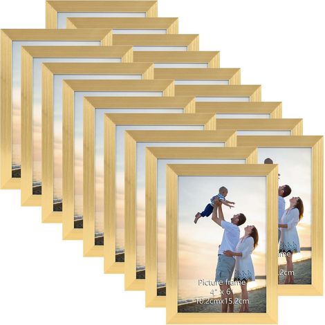 Bilderrahmen 18er Set Wand Tisch Büros Wohnungen Gold 10x15 cm (1/5)