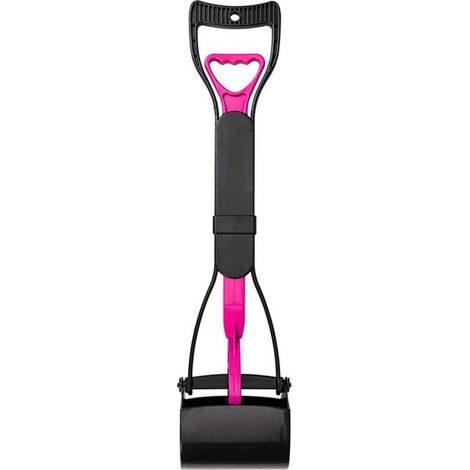 GarhrStore Ramasse-crotte 60cm grande tête - Pelle à déjections canines avec poignée pression facile et ressort haute tension pour extérieur/intérieur, pour chien et chat, rose