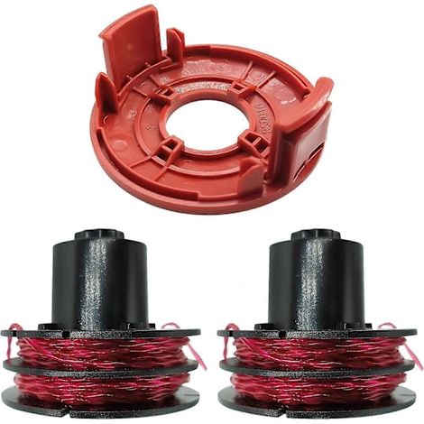 Compatible avec AL-KO GTE 350/GTE 450/GTE 550 112966, kit avec 2 bobines de fil et des protections pour coupe-bordures. (1/4)