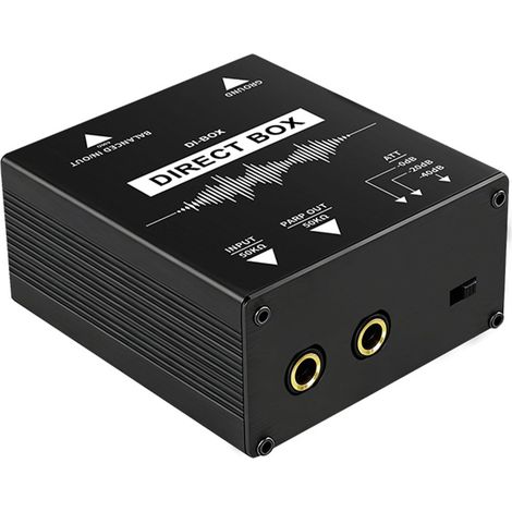 Boîtier de direct passif pour guitare basse, unité métallique compacte pour spectacles sur scène, en studio, sortie XLR équilibrée, conception d ' isolation interne, boîtier de direct passif à (1/5)