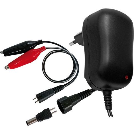 Caricabatterie per batterie al piombo ermetiche 12V 1A con spinotto 5,5x2,1mm e connettori a coccodrillo - Extracell