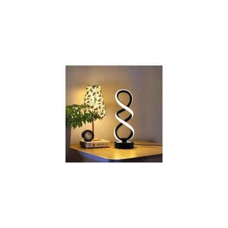 Moderne RGB-Spiral-Tischleuchte, kreative schwarze LED-Spiral-Dekorations-Nachtleuchte - Crezuo