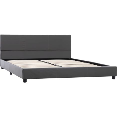 Maison Exclusive - Bettgestell Grau Kunstleder 120x200 cm
