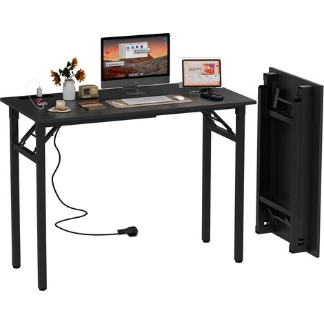 Bureau Pliable Multifonction Sans Montage – Plateau MDF Résistant & Design Moderne – Économie d'Espace 100x50x76cm (Idéal Télétravail/Cuisine/Maison) (1/5)