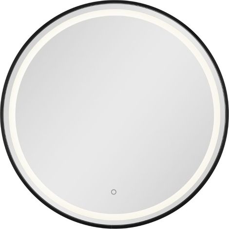 Miroir de salle de bain rond LED avec capteur IP44, 70x70 cm noir, SAT (SATZKULED70CE) (1/5)