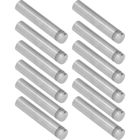 Set mit 12 Edelstahl-Abstandsschrauben (12 x 60 mm) zur Schildermontage, inklusive Dübeln (1/5)