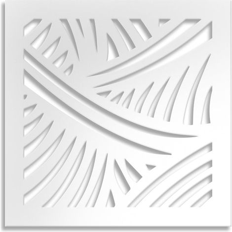 Fasce - Panneau ajouré en PVC - Brise-soleil - Couleur : blanc - Dimension : 98x98 cm