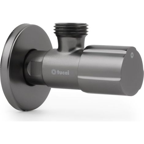 Robinet équerre design - ACS - NOIR ACIER - Mâle 1/2" / Mâle 3/8" - Tucai (1/2)