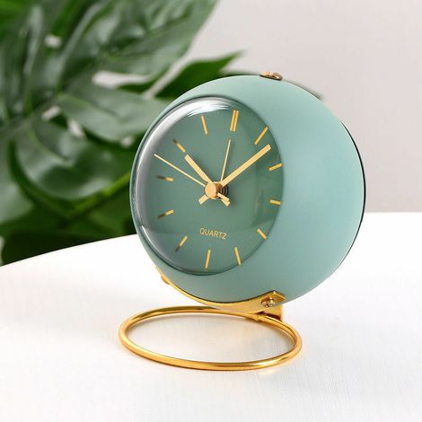 Relogeuhr Analog Alarm Clock with Lights, Retro Small Silent Alarm Clock Student Bedside Luminous Pointer Clock, Suitable for Heavy Sleepers, Placed on Desk, Bedside, Living Room (1/5)