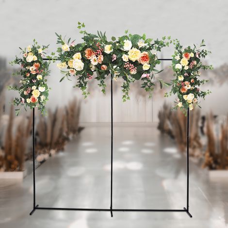 Arco de jardín metálico cuadrado para bodas