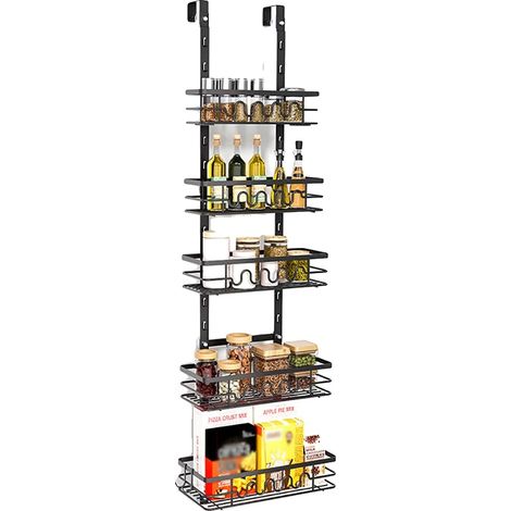 Organizzatore da appendere alla porta, design multilivello, struttura in metallo, 5 ripiani (1/2)