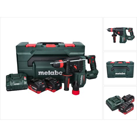 Metabo KH 18 LTX BL 28 Q Marteau perforateur sans fil 18 V 3 J SDS plus Brushless + 2x batterie 8,0 Ah + chargeur + metaBOX (1/5)