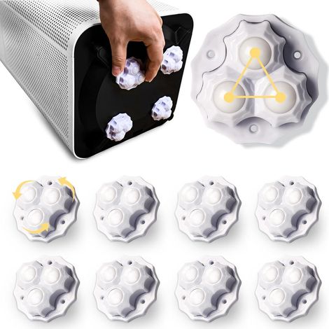8 roulettes pivotantes adhésives puissantes, 360° rotation libre pour meubles et appareils électroménagers, glisseurs universels (1/3)