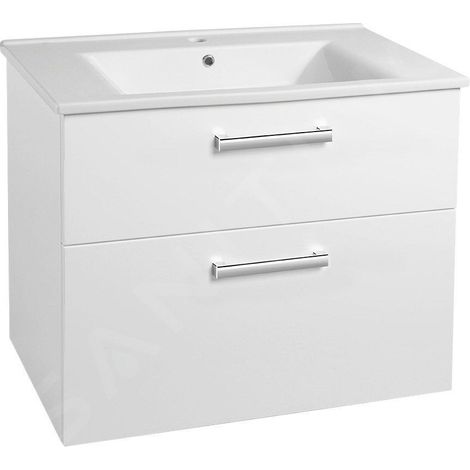 VEGA Meuble sous-vasque 82x67,6x43,6cm, 2x tiroir, blanc (1/5)