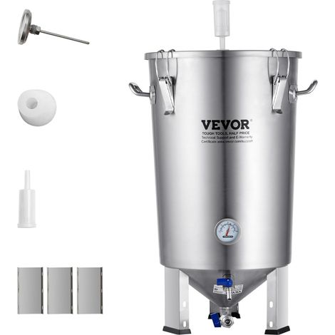 VEVOR Sistema di produzione di birra, Dispositivo per produzione di birra fermentatore in acciaio inox capienza 30 L, Fermentatore a secchio per birra, Accessori per produzione di birra (1/5)