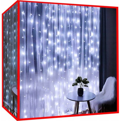 Luci natalizie per albero di Natale, tenda di ghiaccioli a 300 LED, ghirlanda luminosa per esterni 3x3 m (1/5)