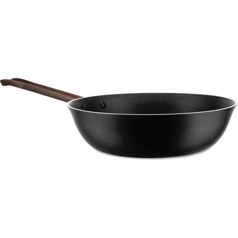 Padella Alta Alessi Edo 28 cm Marrone con Manico Lungo – Padella in Acciaio Design Elegante