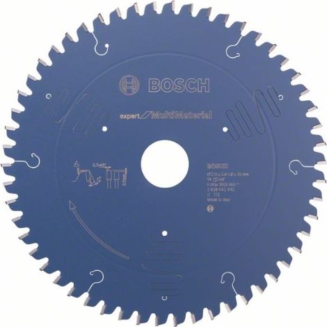 Bosch – Lame de scie circulaire 210mm – Alésage 30mm – 54 dents Microteq pour aluminium et métaux non ferreux – Coupe précise et silencieuse