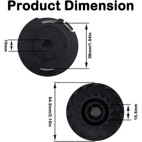Vtizikl Bobine de rechange  pour fil de débroussailleuse, bobine de fil pour tondeuse à gazon, 4 m x 1,6 mm, compatible avec les modèles Art 23SL et Art 26SL, lot de 3