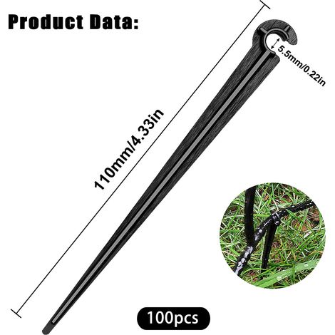 VooGenzek 100 Pièces Piquets de Support de Tuyau D'irrigation, D'irrigation D'égouttement Support, Irriging Drip Support Stakes, pour Tube d'égouttement 4/7mm, pour Potagers, Jardins, Parterres (1/4)