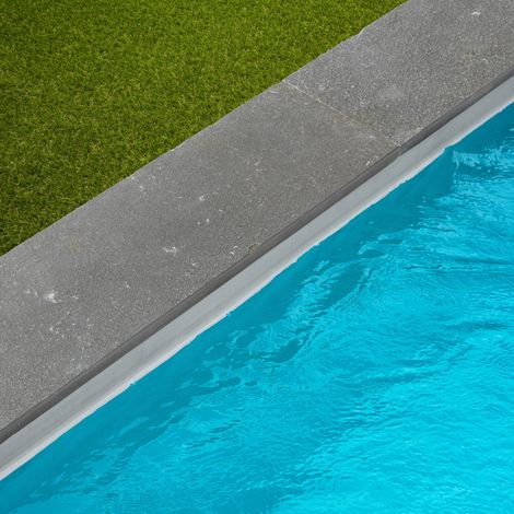 Margelle de piscine Pierre de Tandur Gris 100x30x3 cm Bord Droit (à l'unité) - RO'MA NATURE (1/4)