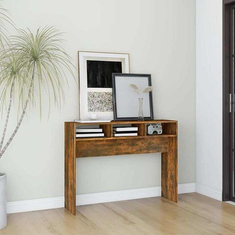Table console-Table d'entrée Chêne fumé 105x30x80 cm Bois d'ingénierie (1/5)
