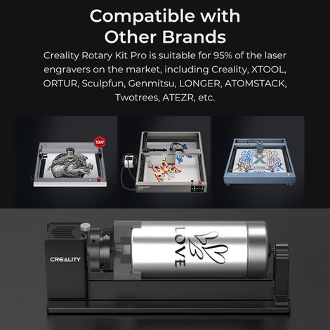 Pour le kit de gravure laser multifonction Rotary Kit Pro 3 en 1 avec mâchoires rotatives, utilisable pour les objets cylindriques tels que les verres à vin, les gobelets et les bagues. (1/5)