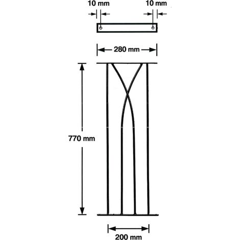 Plaza Decking Fence Panels (Pack of 2) - Solid Steel - FIts Gap of 280 mm x 770 mm High - Electro Galvanised/Black Powder Coated
